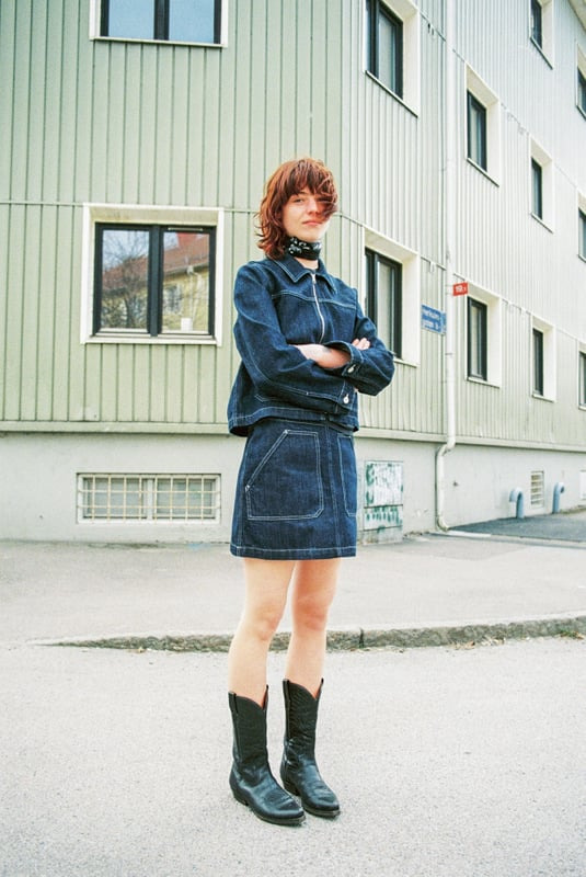 Anja Workwear Denim Jacket Dark Blue - 2