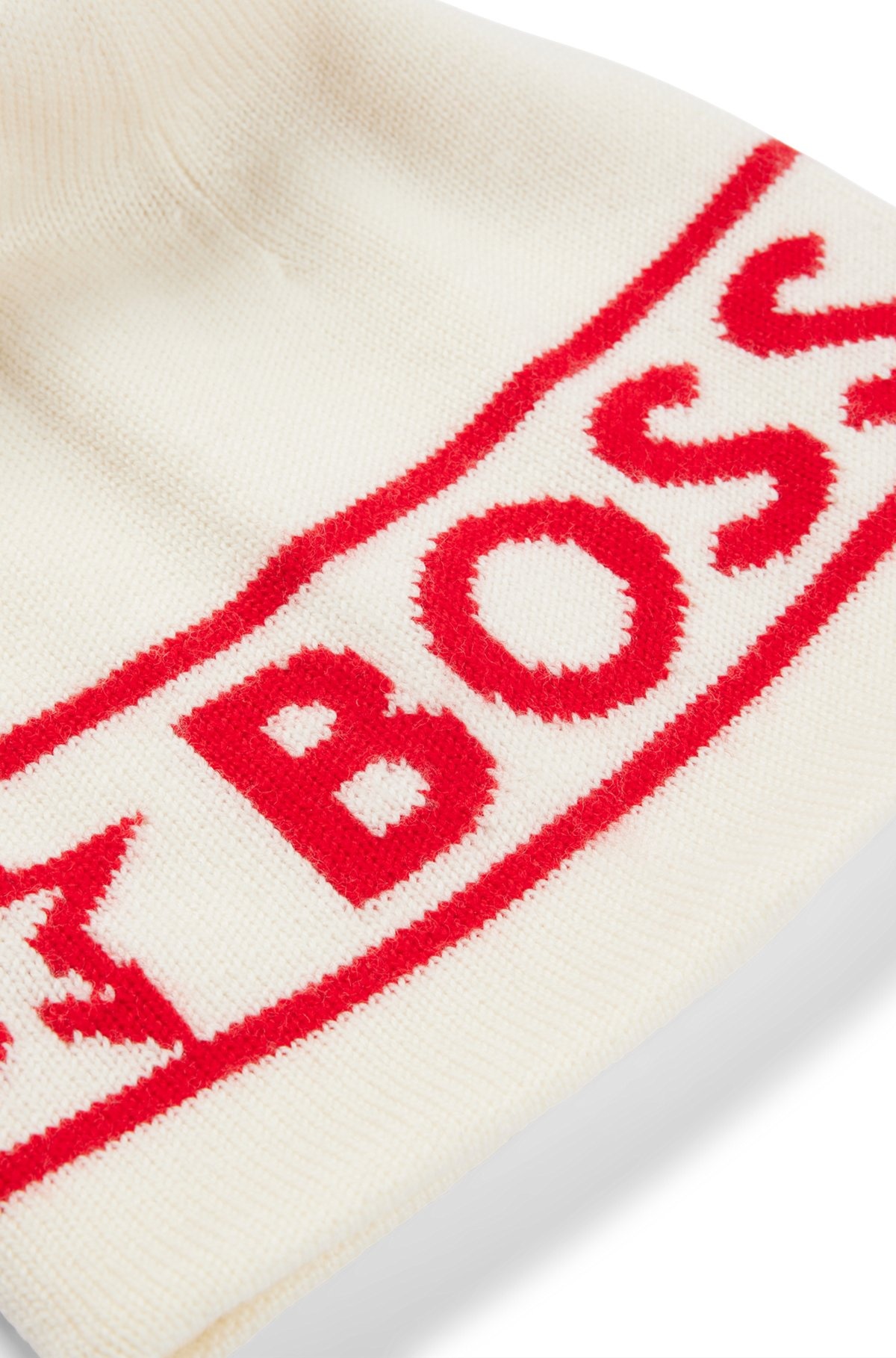 BOSS X PERFECT MOMENT WOOL BEANIE HAT WITH LOGO INTARSIA - 5