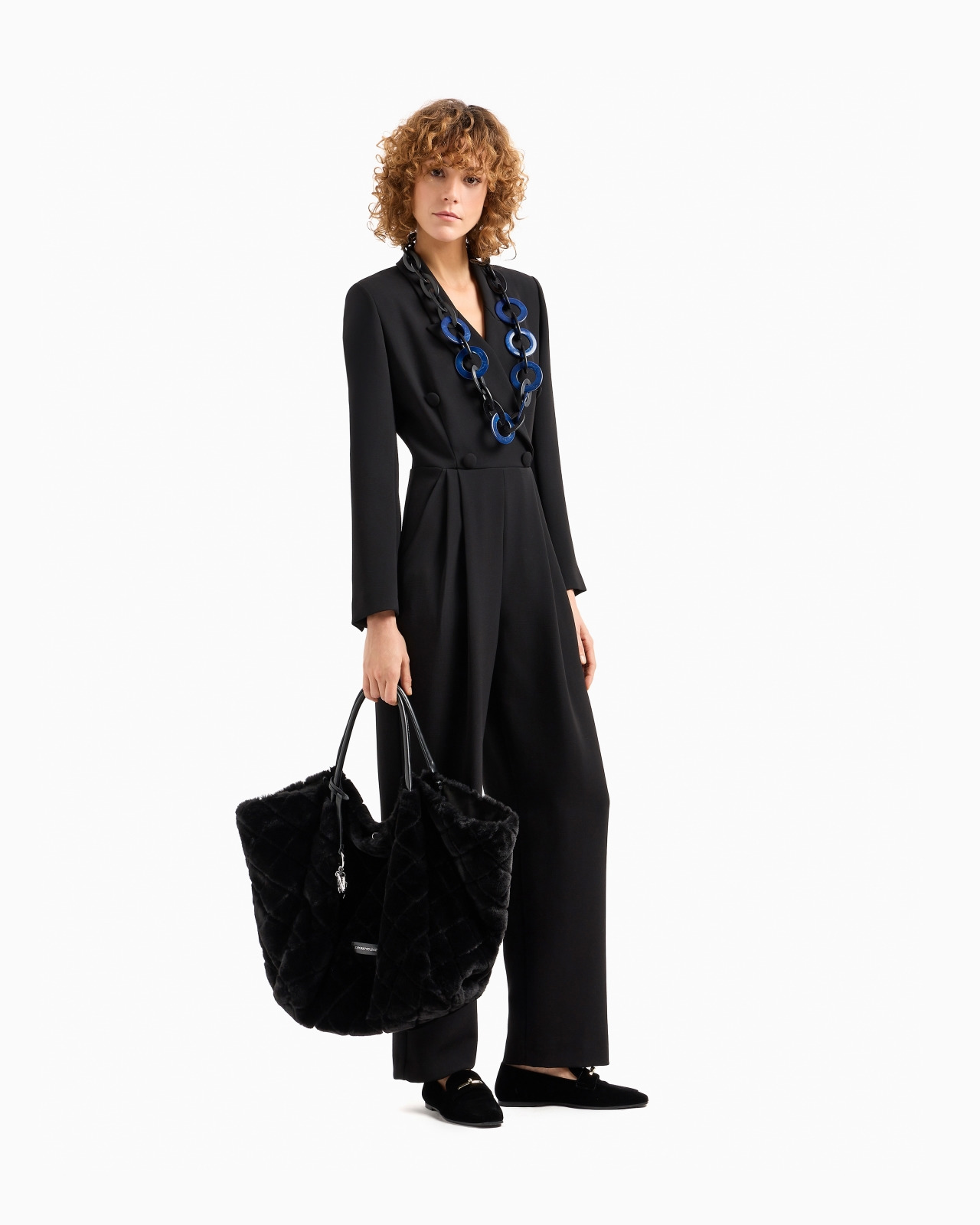 Two-piece effect jumpsuit with technical crêpe lapels - 2