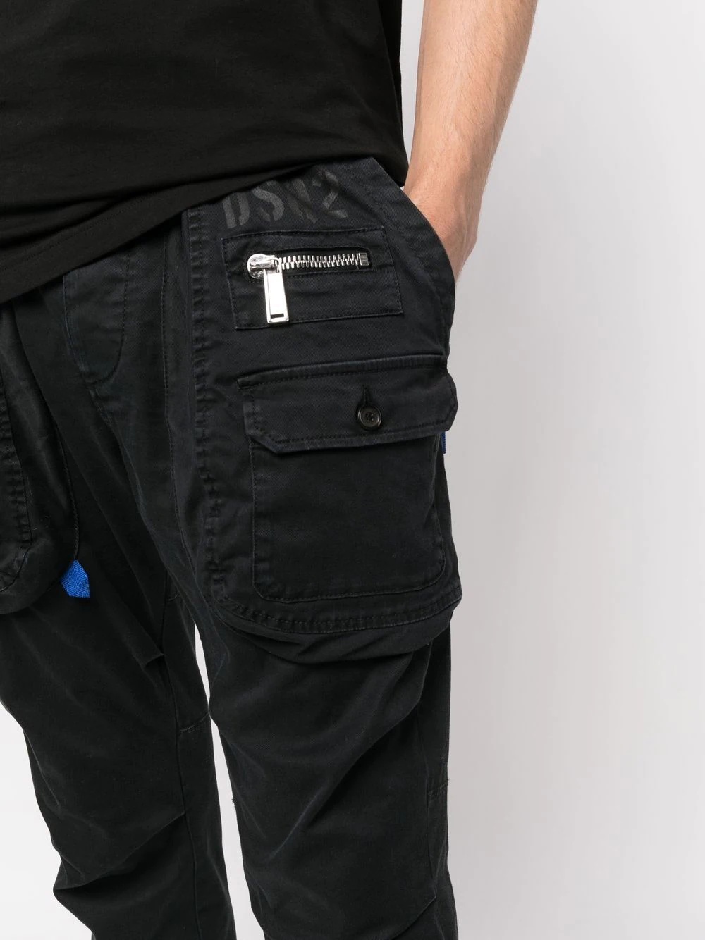 slim-cut cargo-pocket trousers - 5