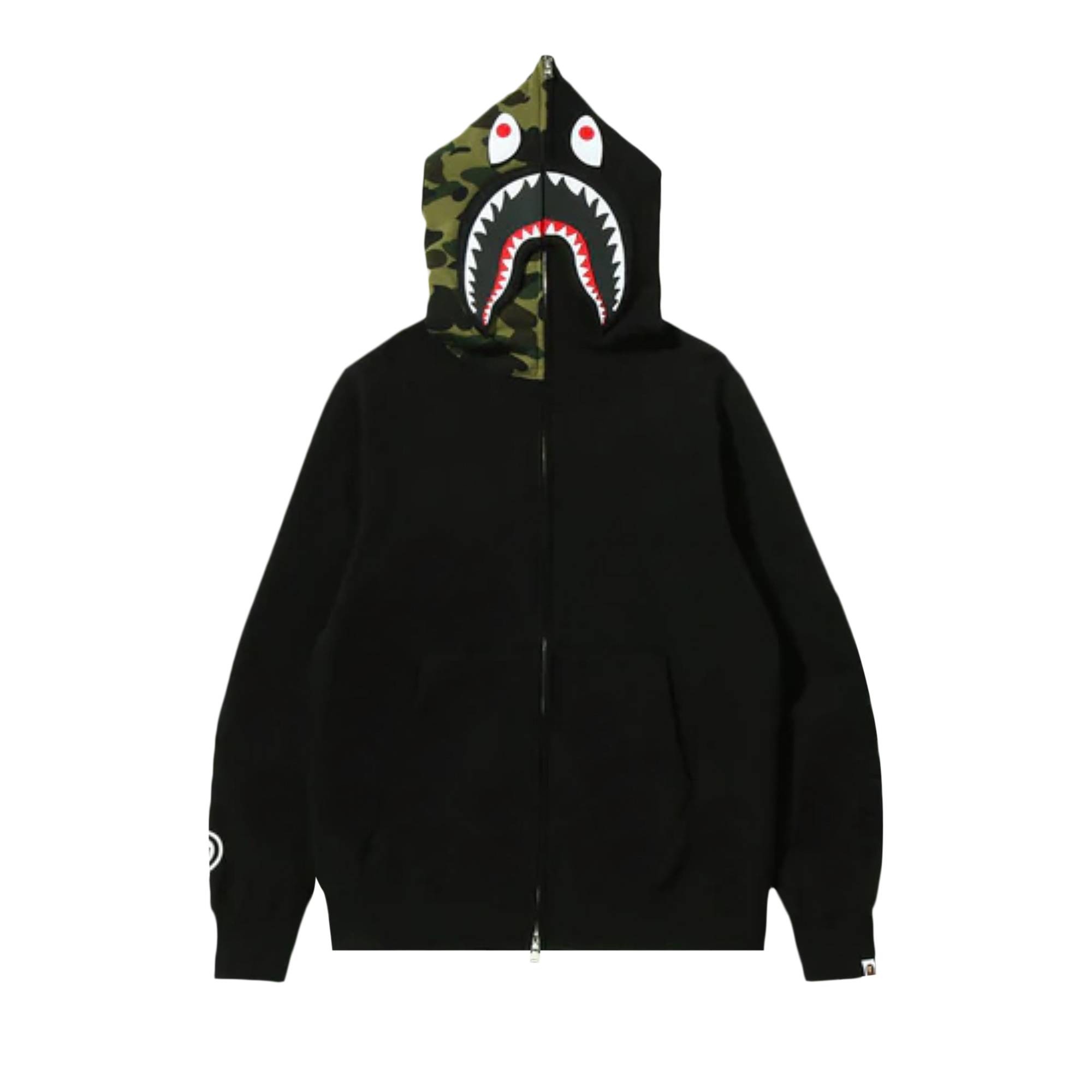 BAPE Detachable Shark Full Zip Hoodie 'Black' - 1