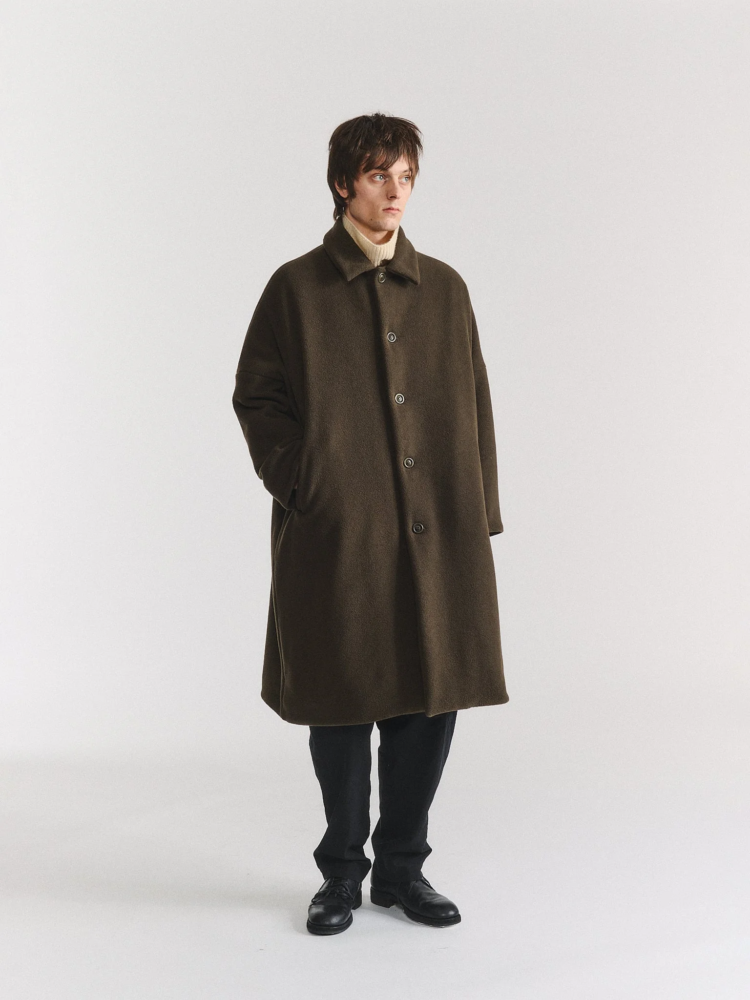BIG BLOBBY COAT - HEAVY CASHEMERE - KHAKI - 1