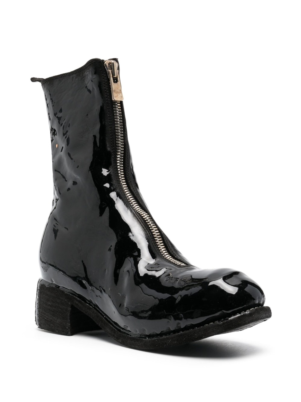 laminated leather boots - 2