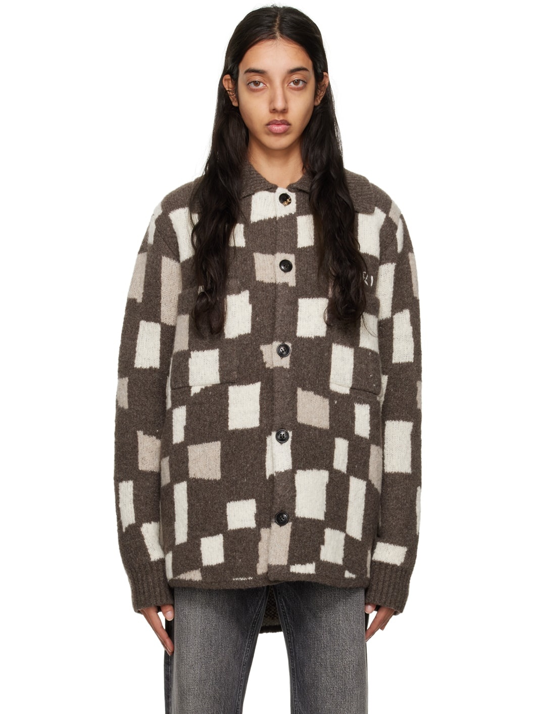 Brown Checkered Jacket - 1
