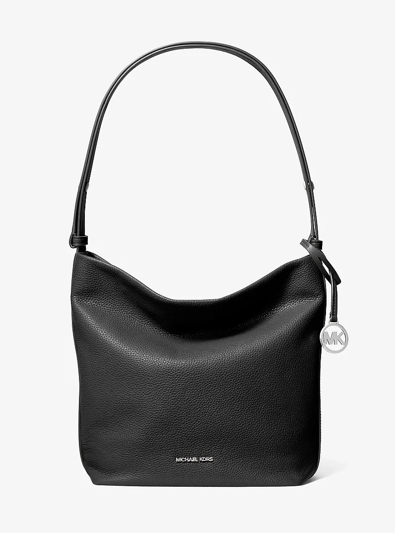 Roey Medium Pebbled Leather Bucket Messenger Bag - 1
