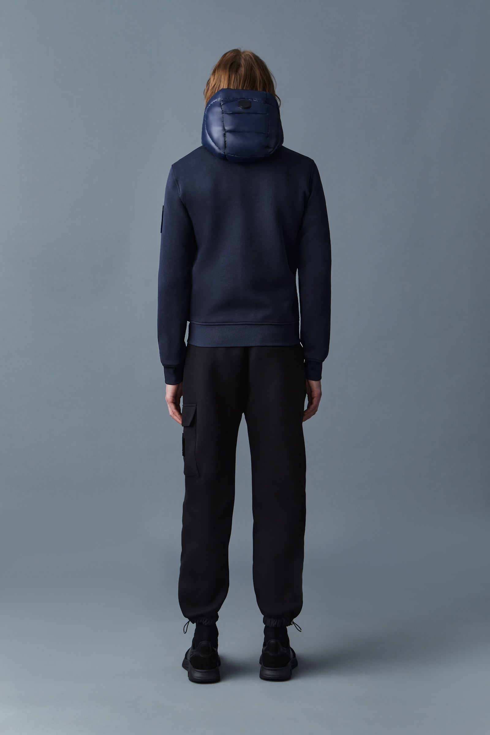 FRANK Double-face jersey bomber jacket with hood - 4