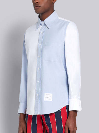 Thom Browne Light Blue Cotton Oxford Funmix Long Sleeve Shirt outlook