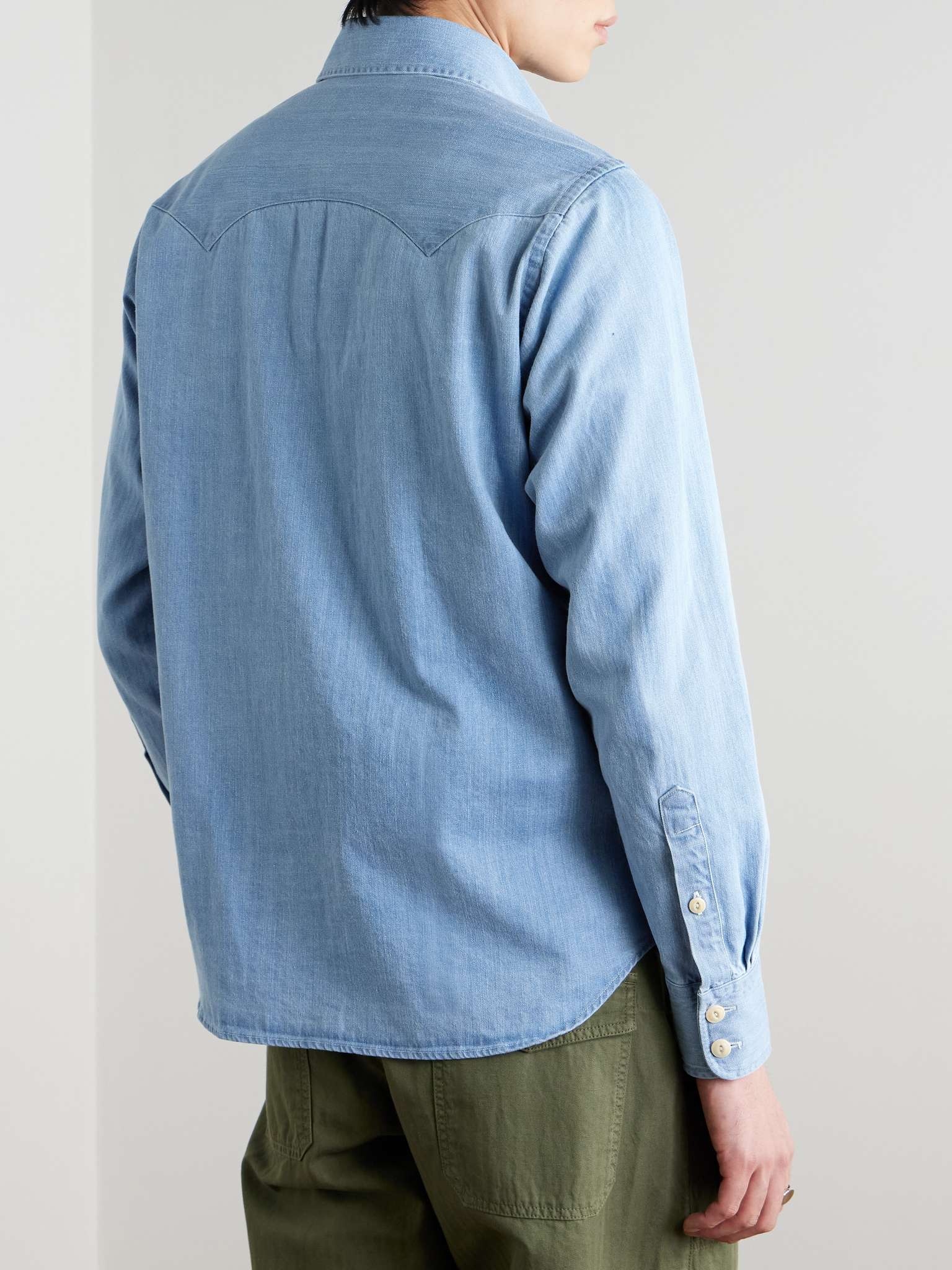 Drake's Denim Western Shirt | REVERSIBLE