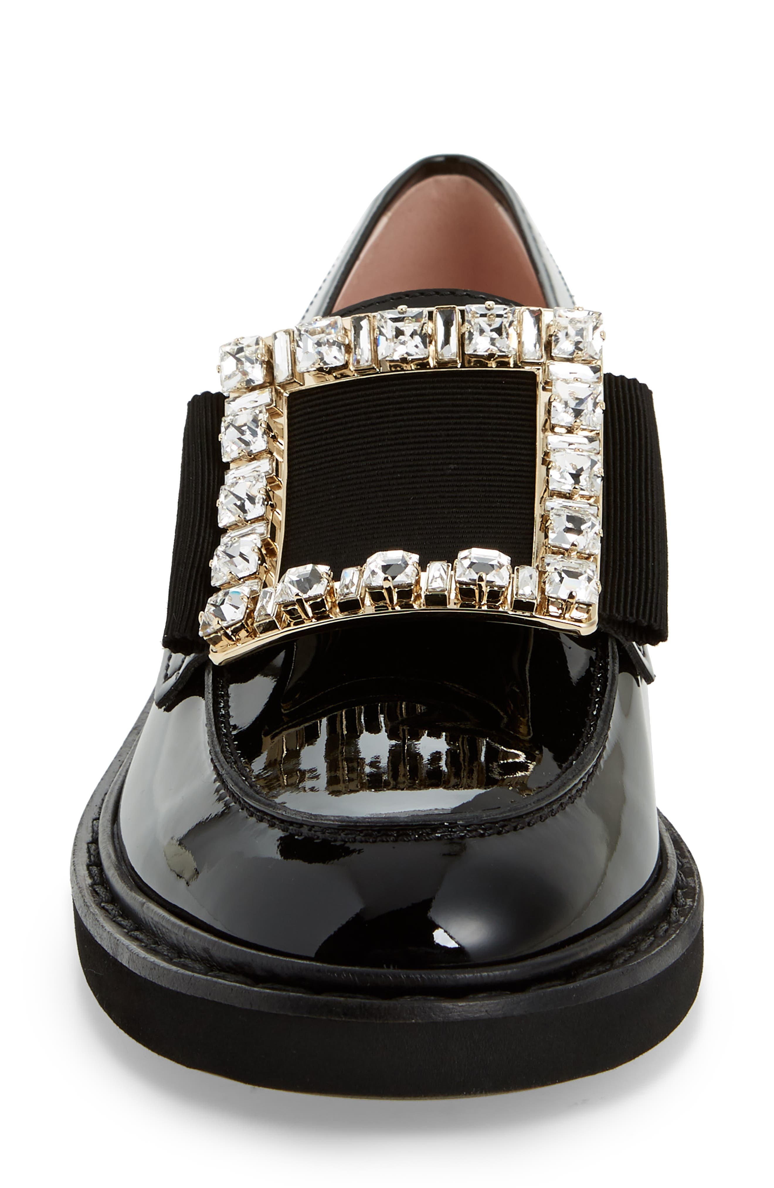 Roger Vivier Viv Rangers Crystal Buckle Loafer in Black/Crystal at Nordstrom - 4