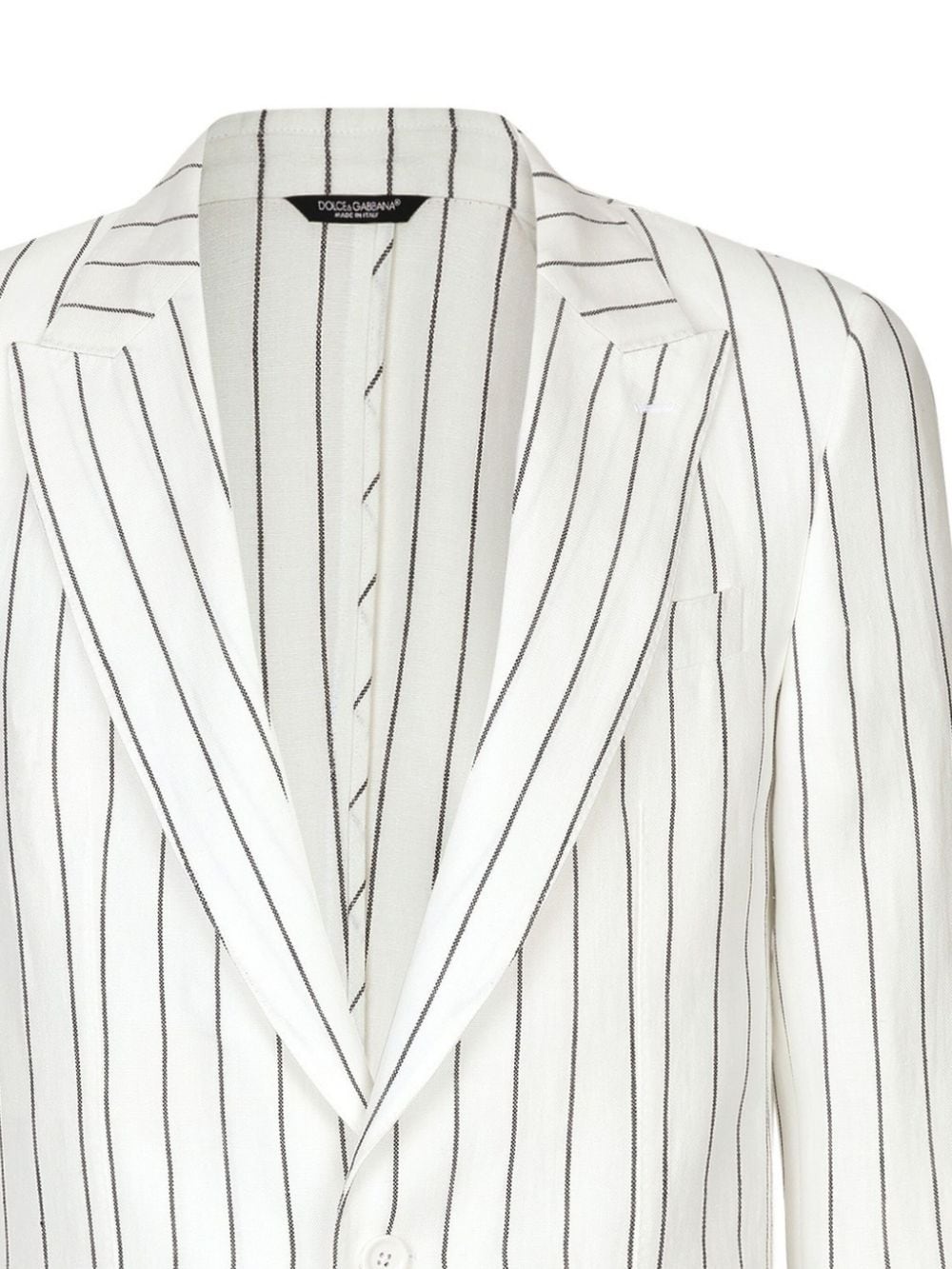 striped linen blazer - 2