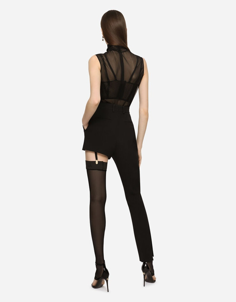 Tulle turtle-neck top with DG logo 3