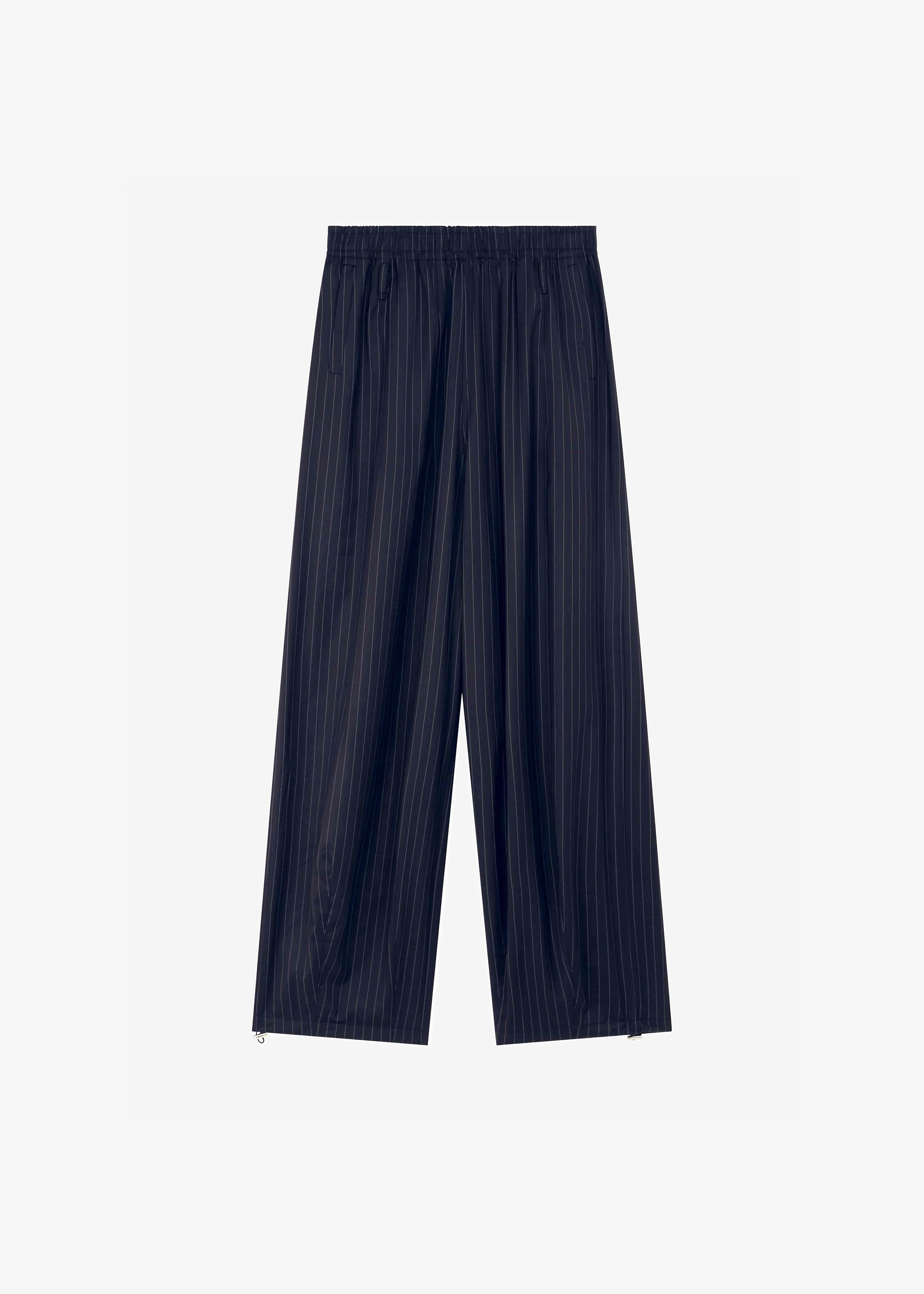 Oakdale Track Pants - Navy/White Pinstripe - 1