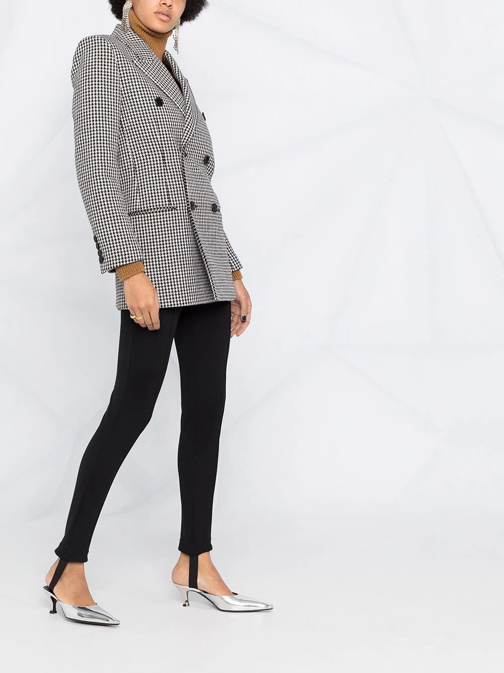 houndstooth double-breasted coat - 6