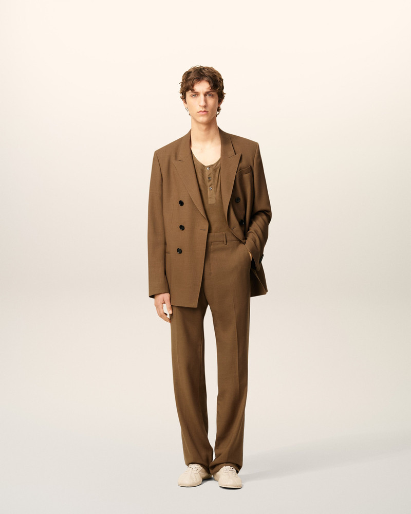 AMI Paris BROWN WOOL STRAIGHT TROUSERS outlook
