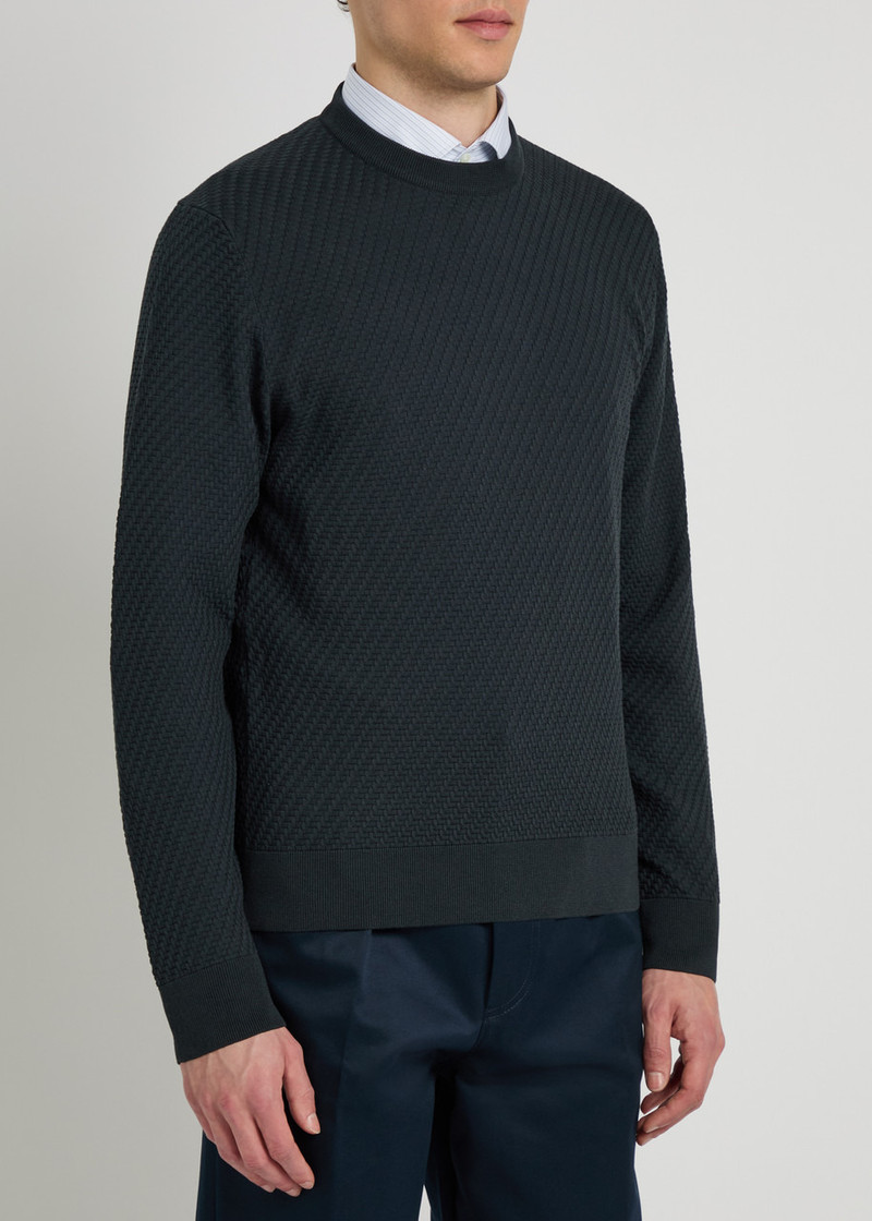 Canali Canali Textured Cotton-blend Jumper outlook