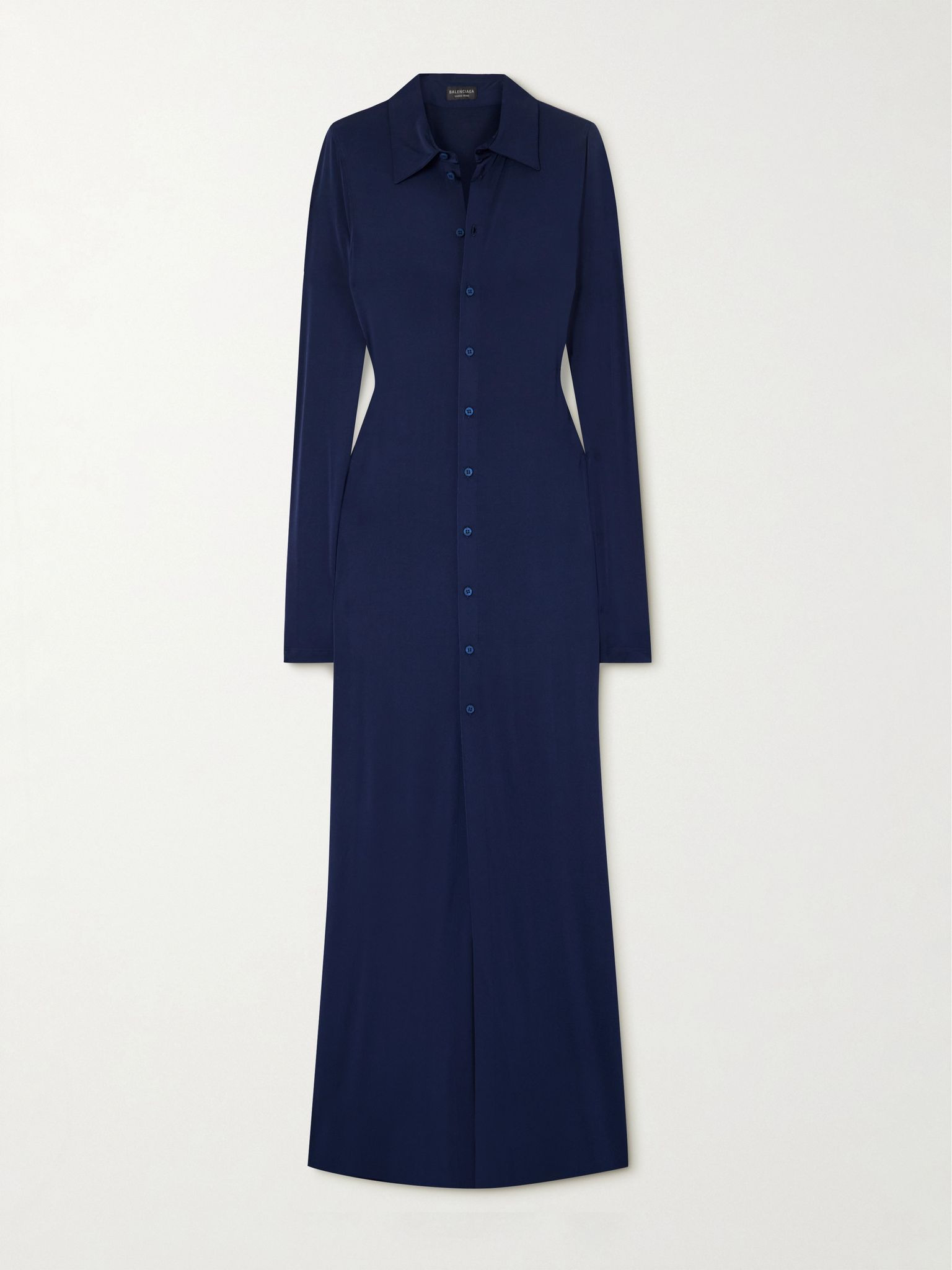 Stretch-jersey maxi shirt dress Blue - 1