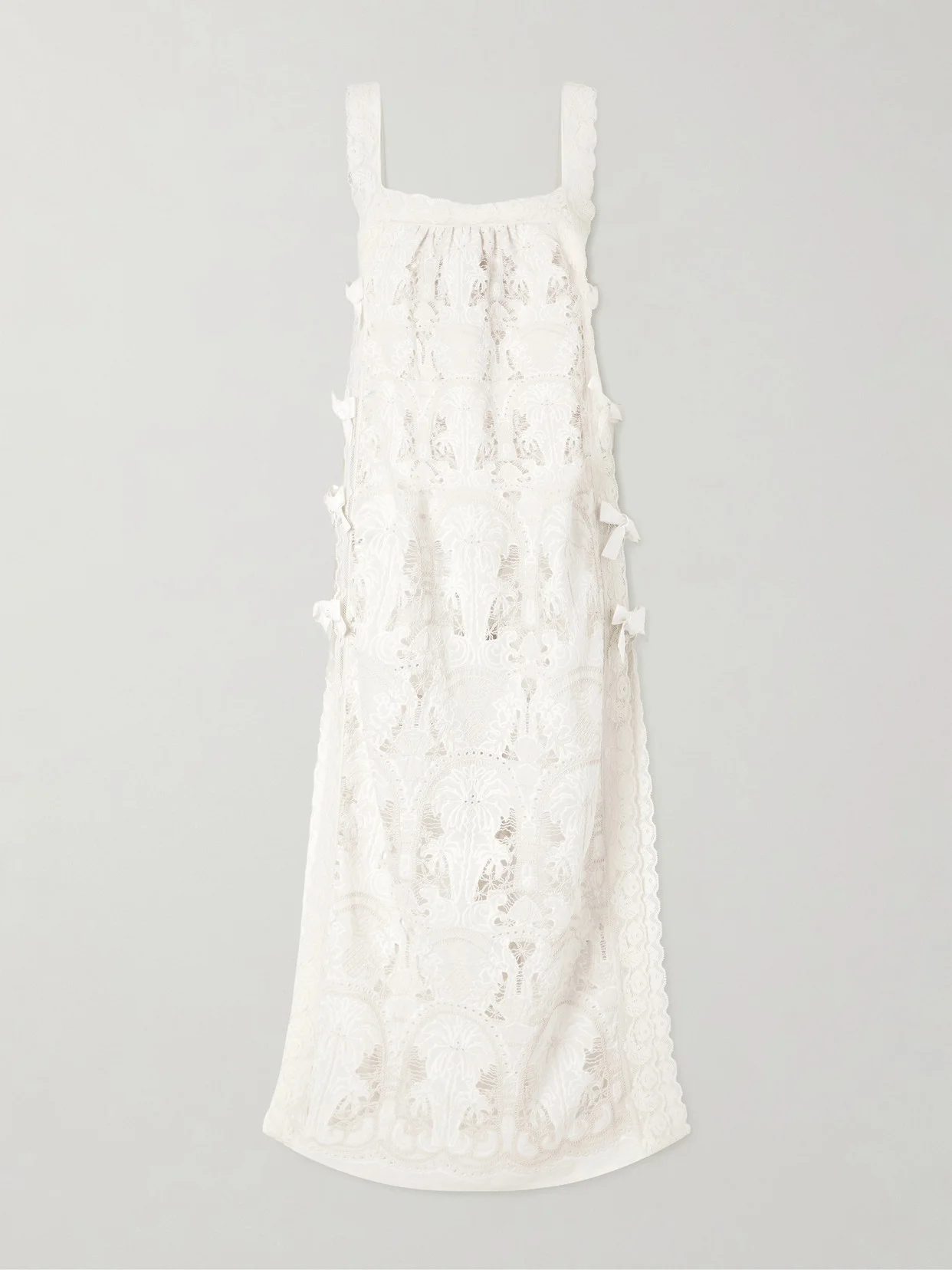 Fiocchini Lace-trimmed Broderie Anglaise Cotton-blend Maxi Dress - 1