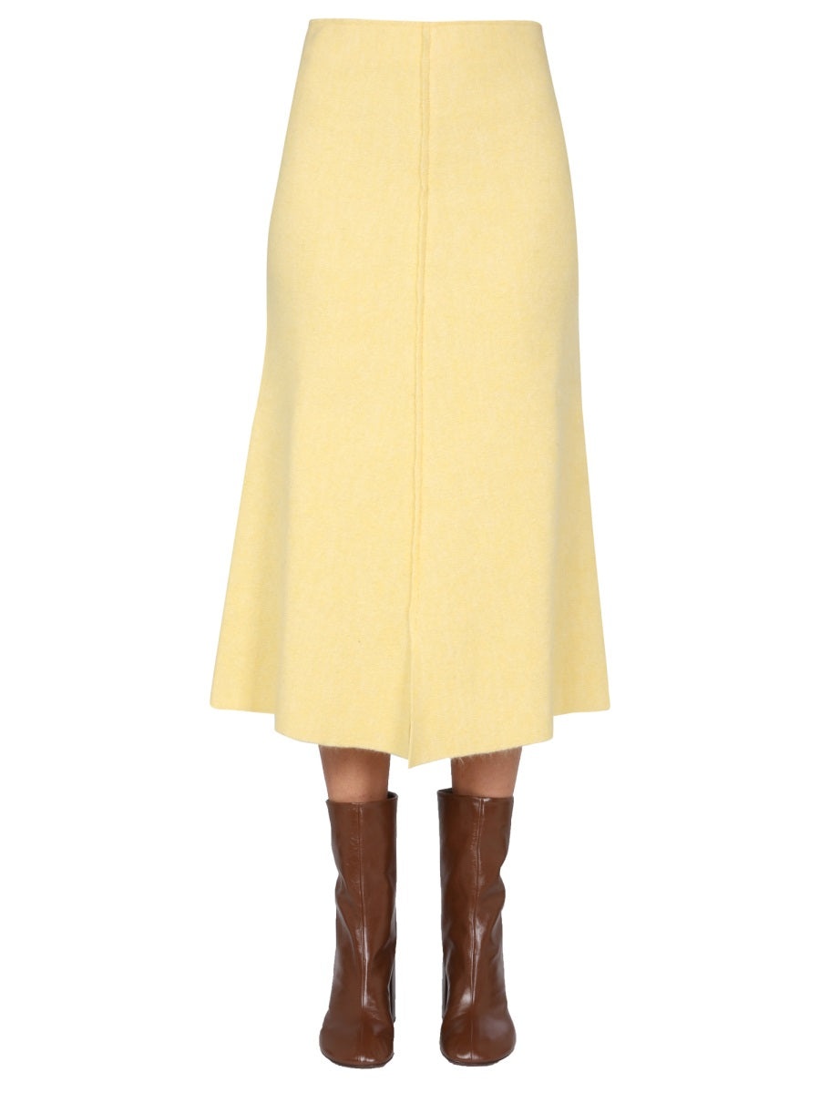 スカート Jil Sander FW21 MIDI SKIRT (JSWT751303_WTY21108730) Jil Sander Wrap Buckled Midi Skirt | Neutrals | FARFETCH