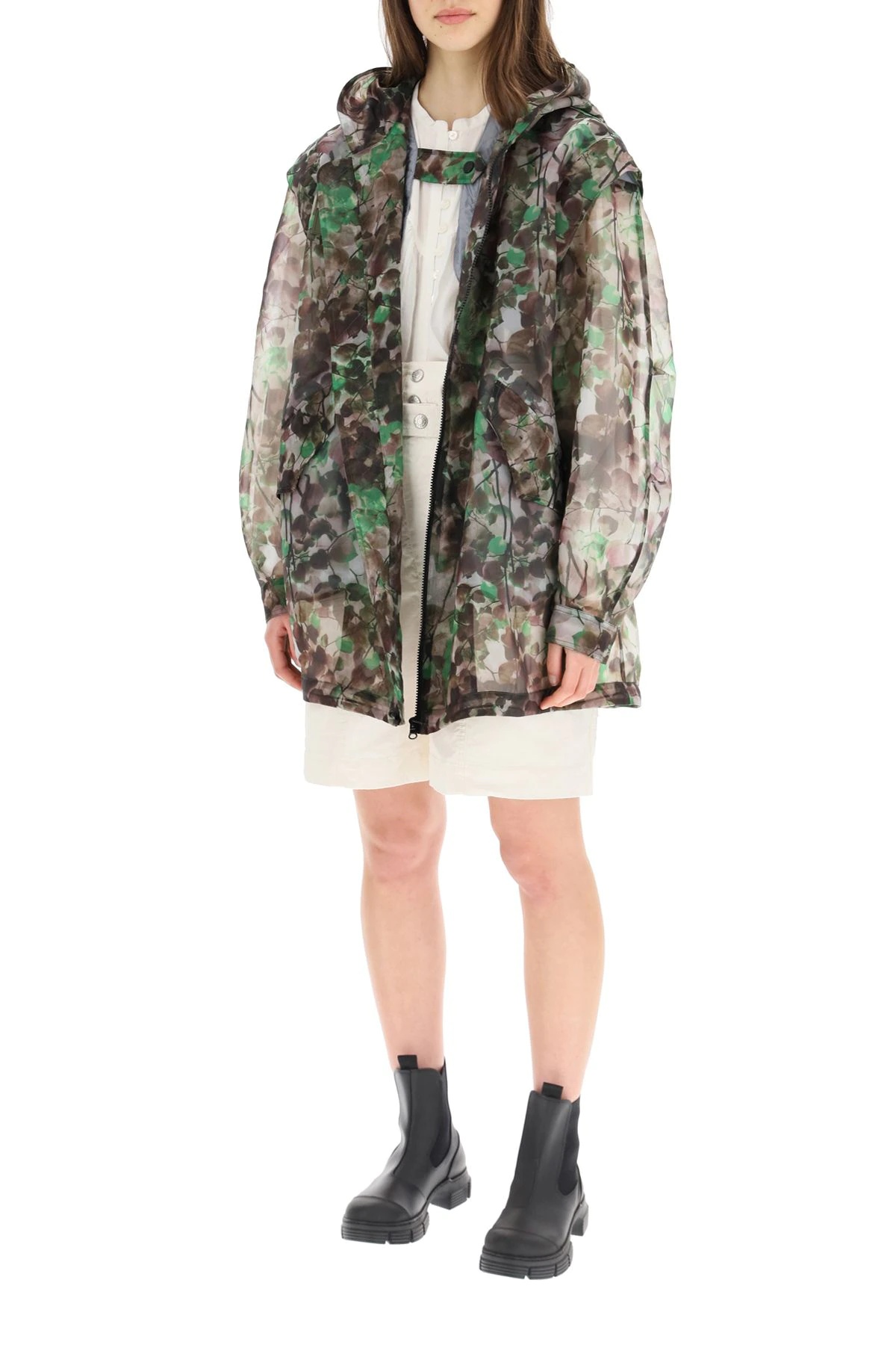 CAMOUFLAGE ORGANZA PARKA - 2