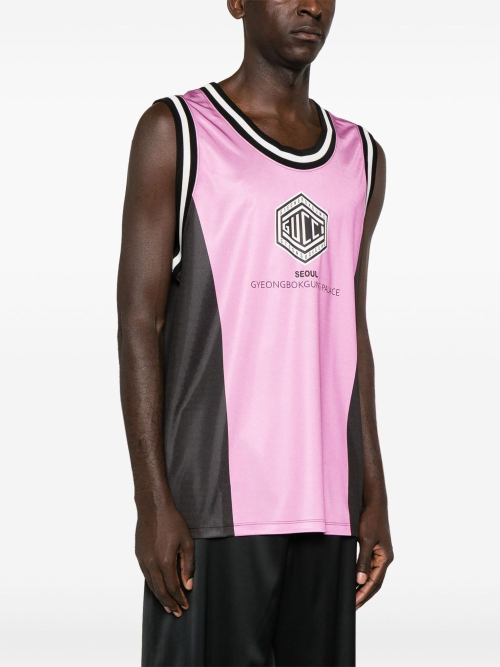 logo-print jersey tank top - 3