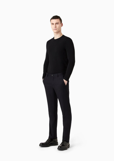 GIORGIO ARMANI Stretch viscose jersey jumper with crew neck and long sleeves outlook