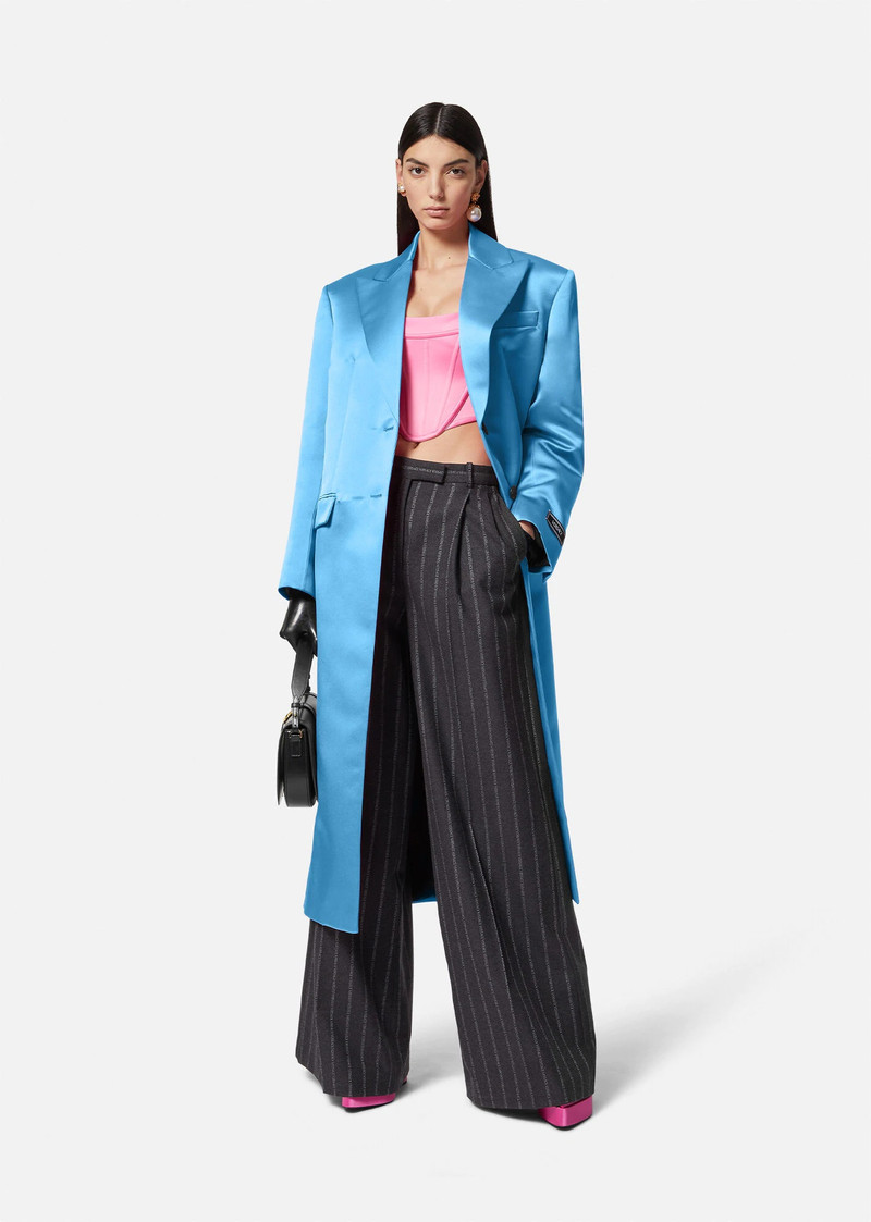 VERSACE Satin Single-Breasted Coat outlook