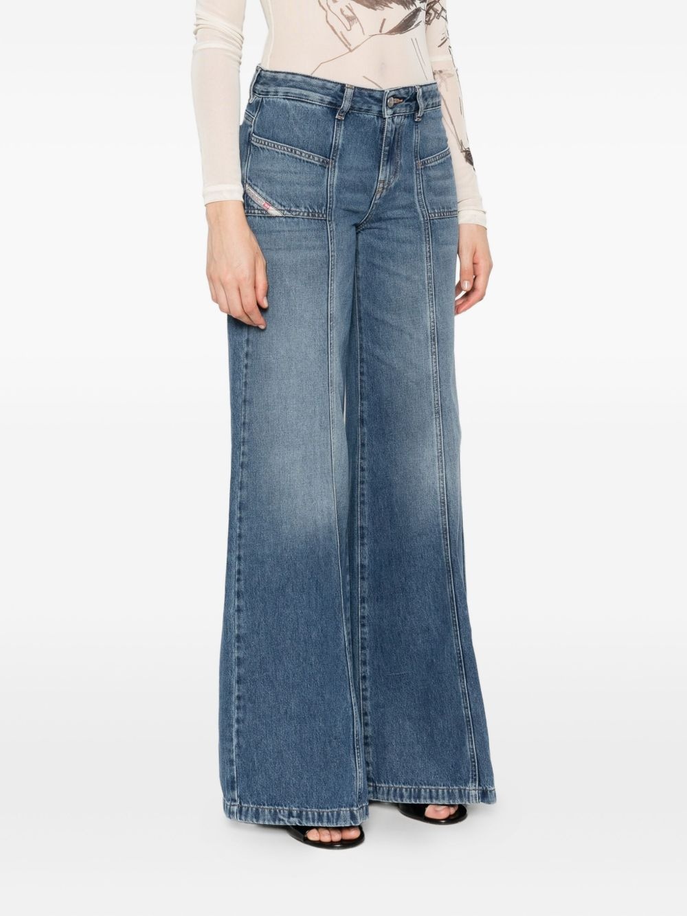 D-Akii panelled jeans - 3