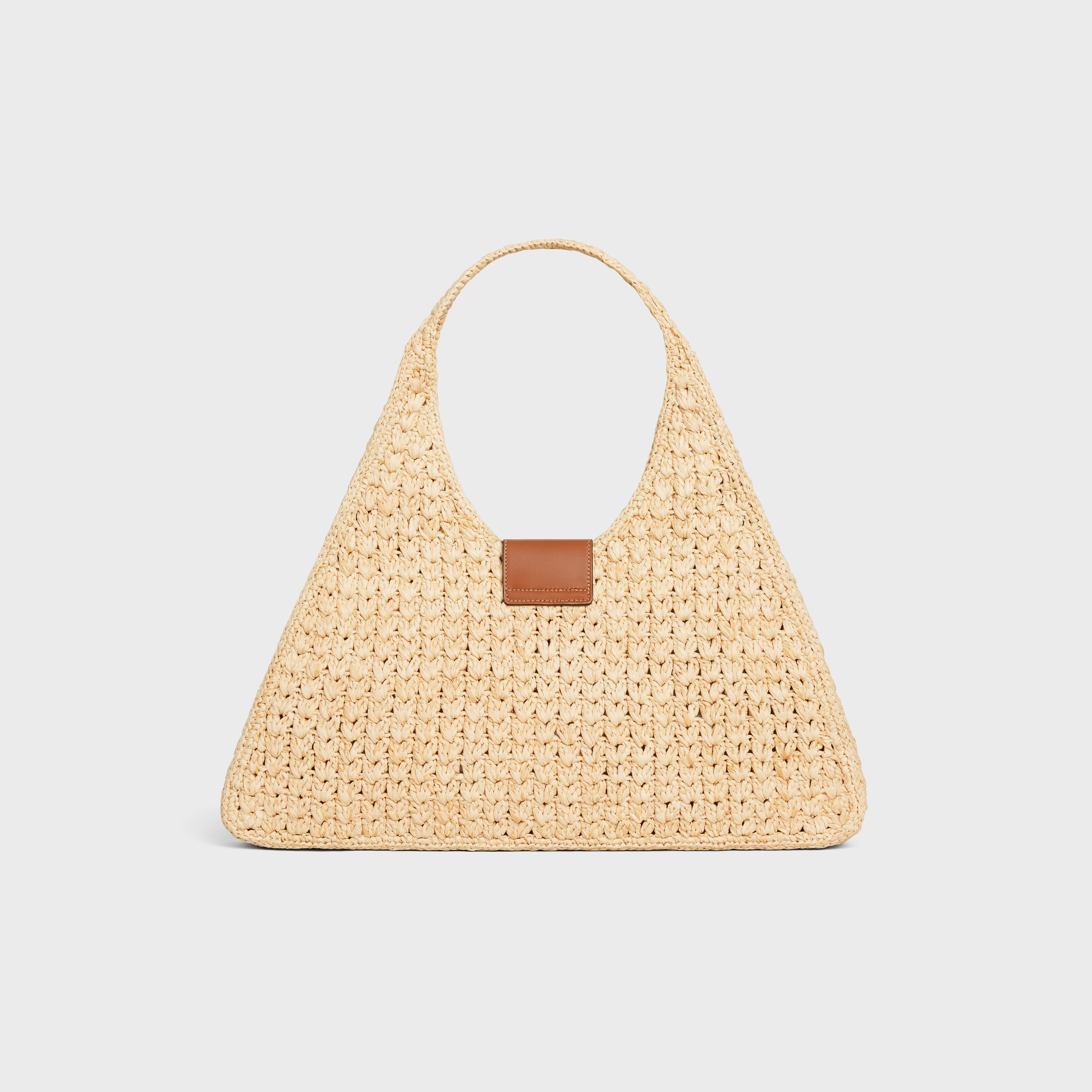 CABAS TRIANGLE  IN RAFFIA AND CALFSKIN - 3