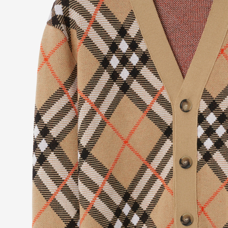 Check Wool Blend Cardigan 6