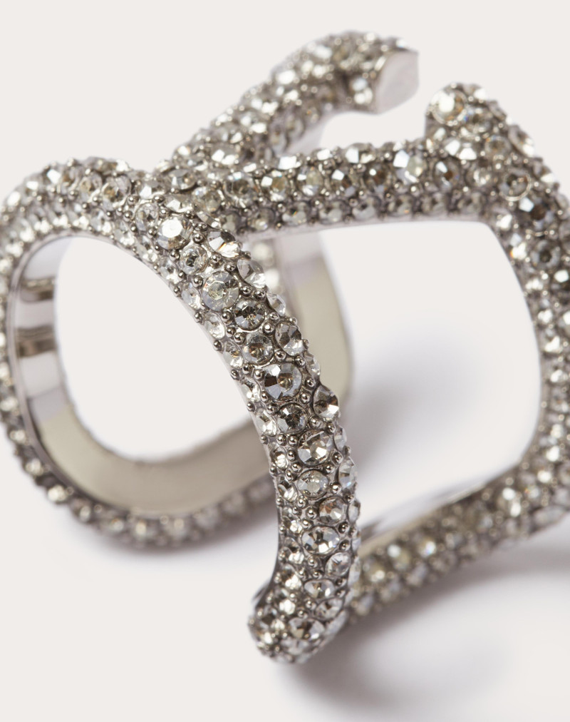 Valentino VLOGO SIGNATURE RING IN METAL AND SWAROVSKI® CRYSTALS outlook