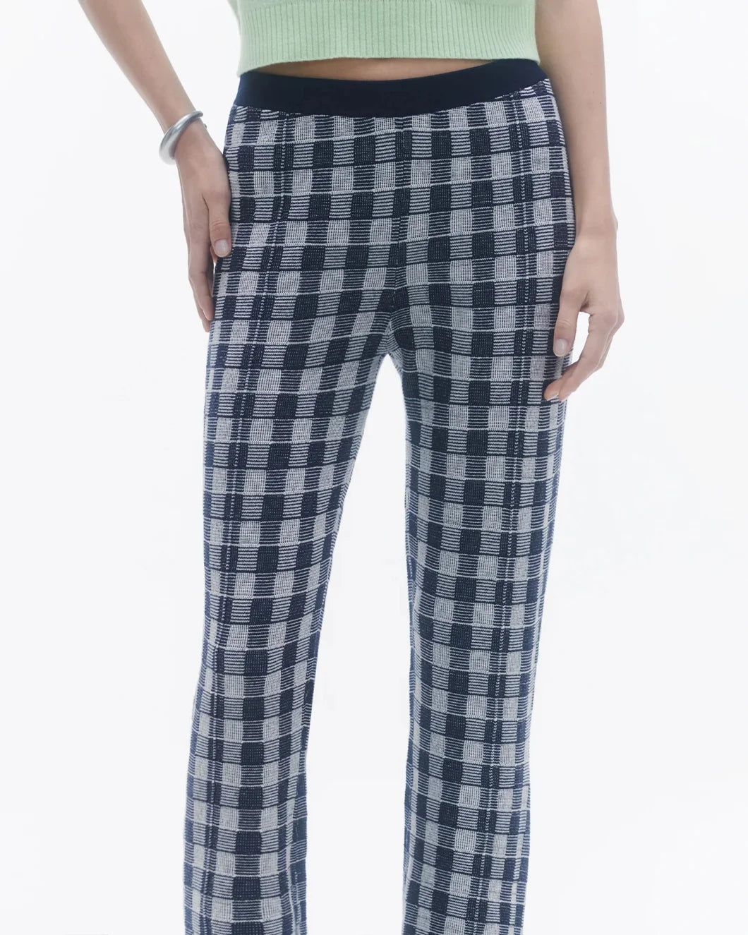 GINGHAM FLARE PANT - 5