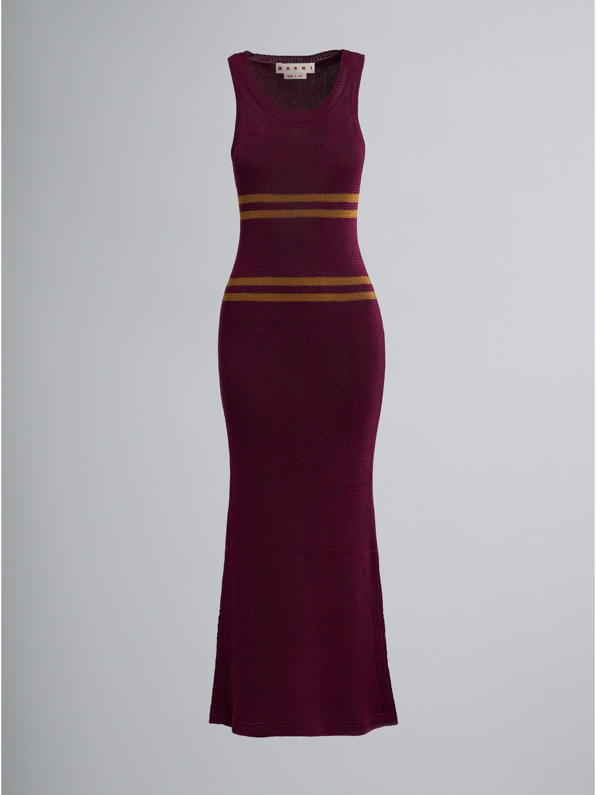 STRIPED LINEN KNIT DRESS - 1