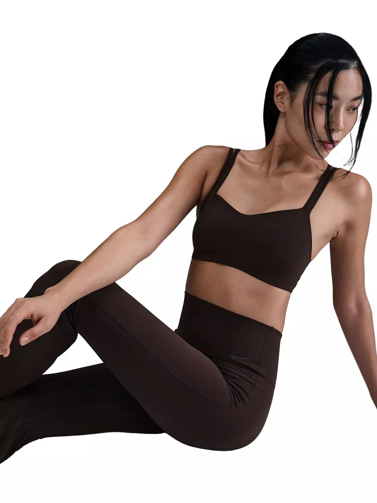 Women's Zenvy High-Waisted Flared Leggings - Brown - 3