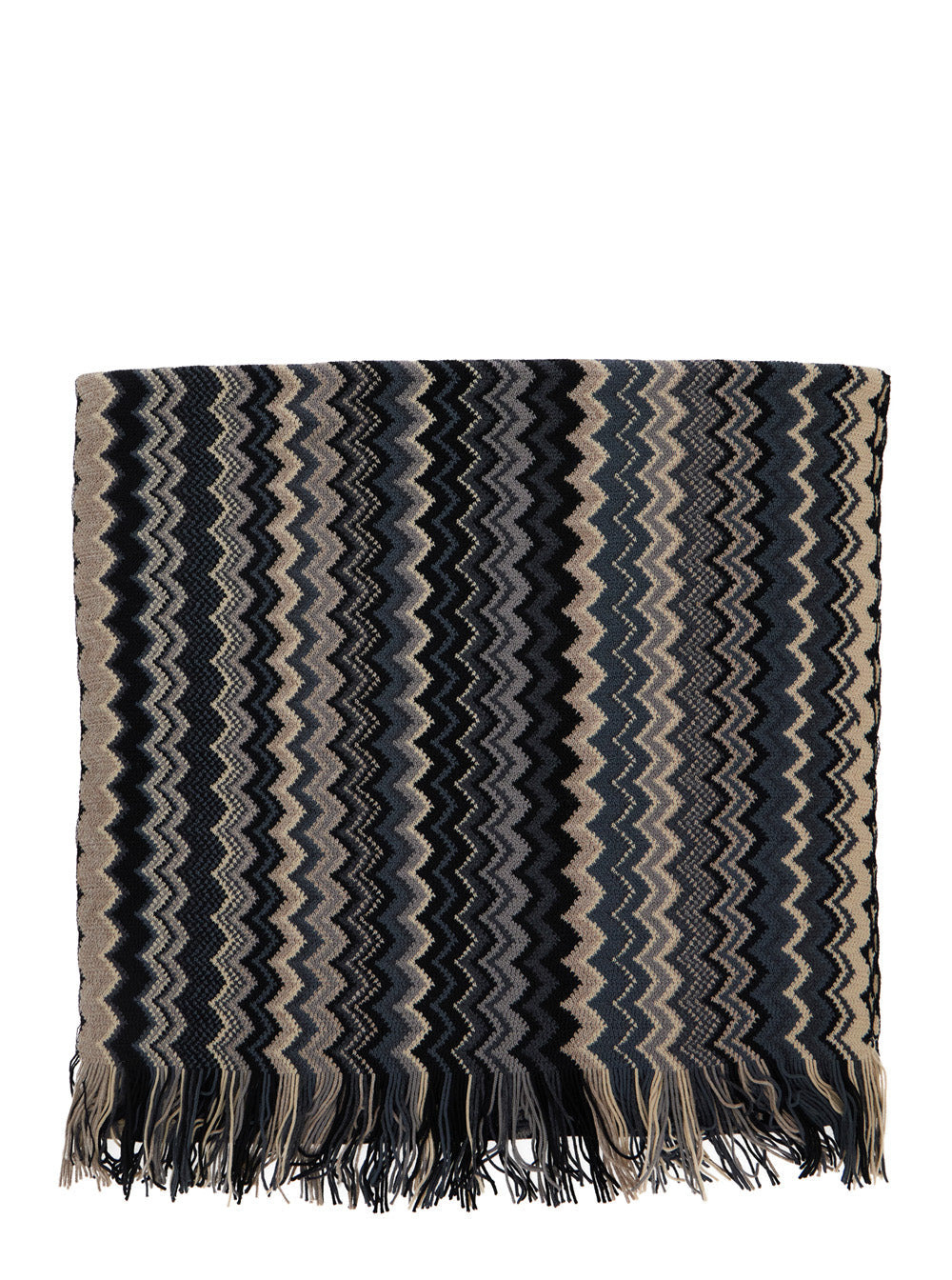 Missoni Men Multicolor Scarf With Zigzag Motif And Fringed Hem In Wool Man - 1