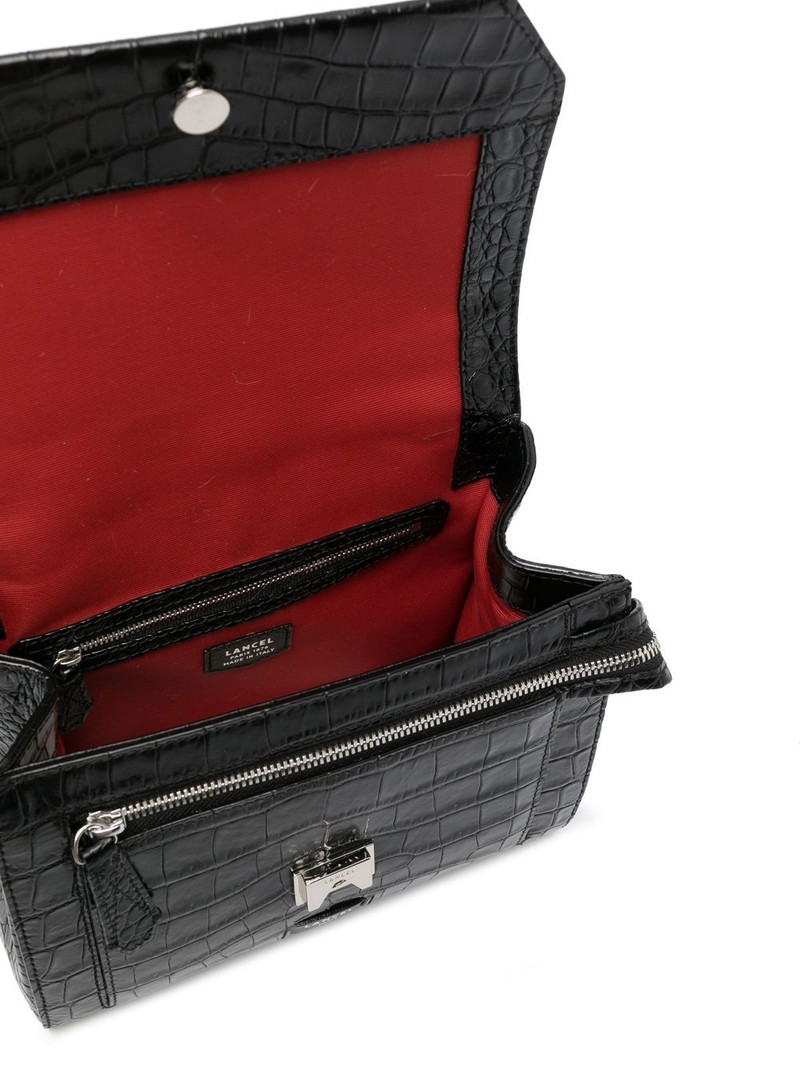 crocodile-embossed leather tote bag 4