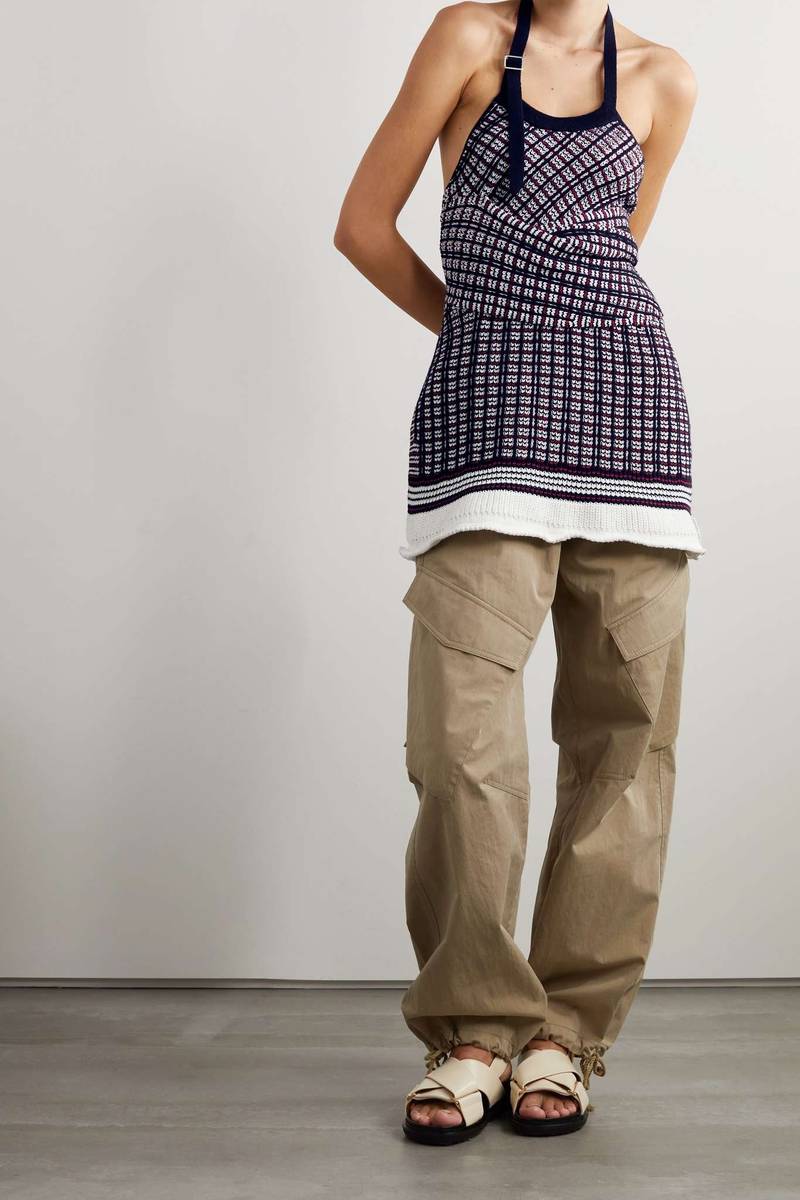 3.1 Phillip Lim Cotton-blend jacquard halterneck top outlook