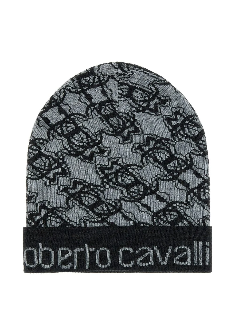 monogram-pattern beanie hat - 1