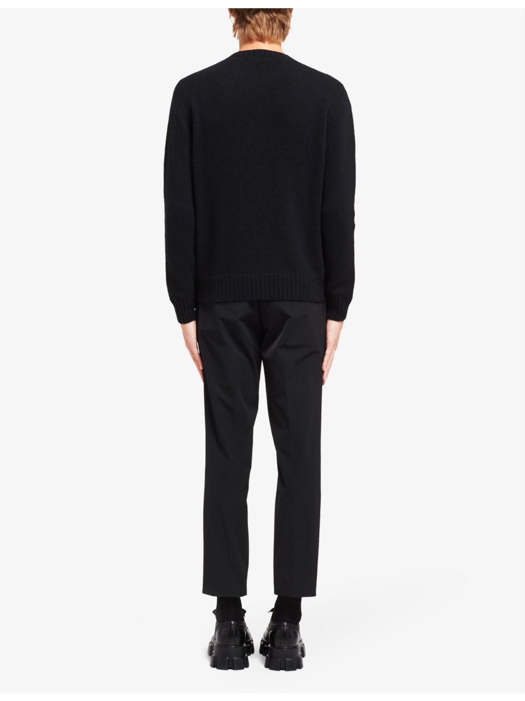 Intarsia-logo crewneck wool and cashmere-blend knitted jumper - 4