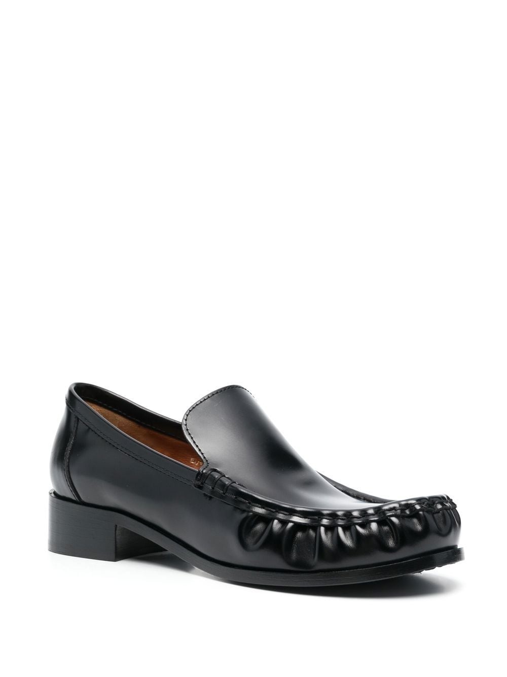 block-heel leather loafers - 2
