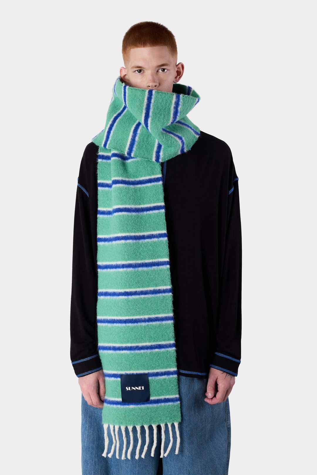 STRIPED SCARF / green - 2
