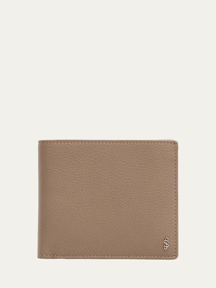 Men's Cachemire Leather Bifold Wallet - 1