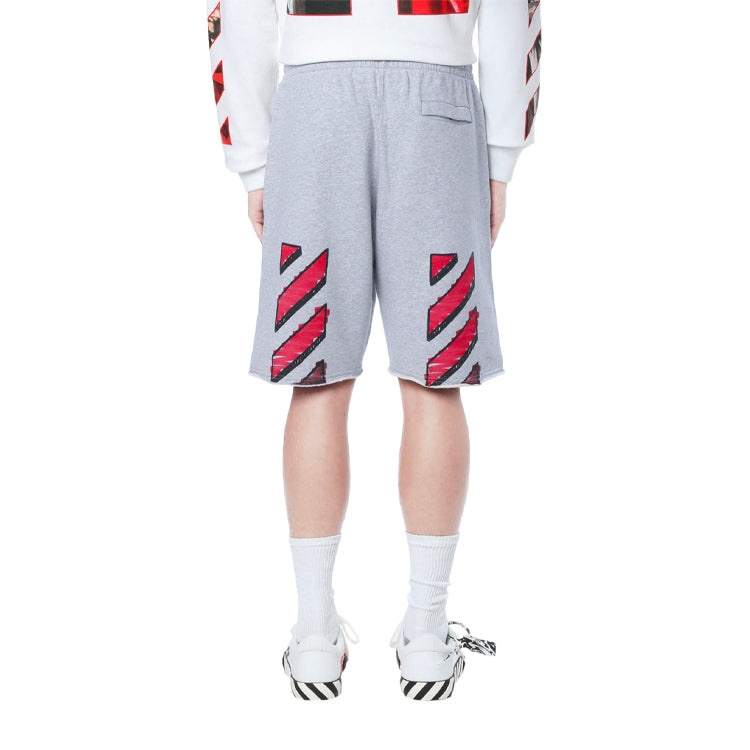Off-White SS21 Printing Elastic Waistband Shorts Gray OMCI006R21FLE0020825 - 3