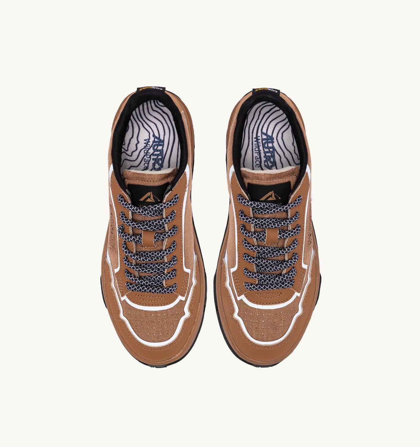 WILDPACE LOW SNEAKERS IN RIPSTOP NYLON AND LEATHER COLOR BROWN SUGAR AND REFLEX - 5