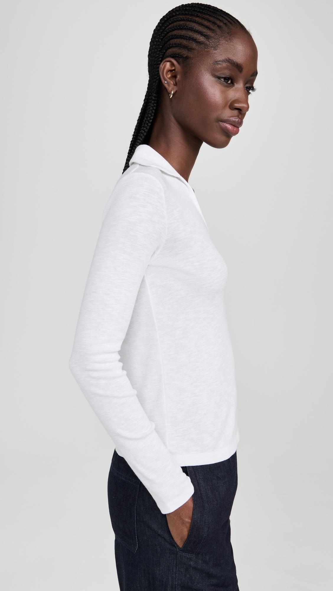 Long Sleeve Open Neck Polo - 3