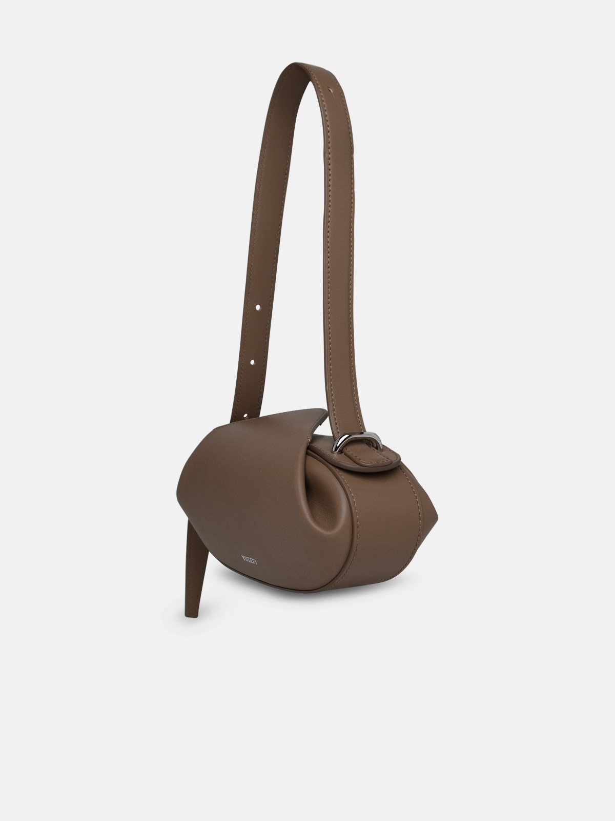 Dinner Roll crossbody bag in dove-gray leather - 2