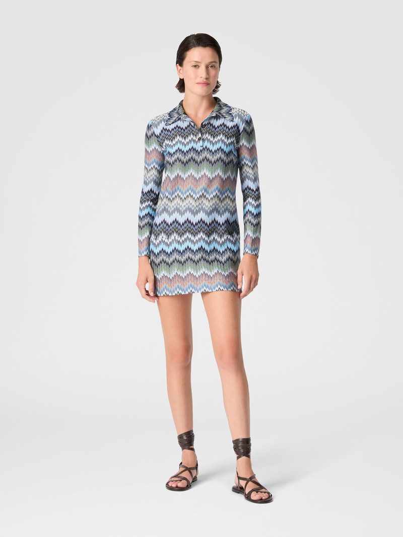 Missoni Snake-Pattern Viscose Polo Mini Dress outlook