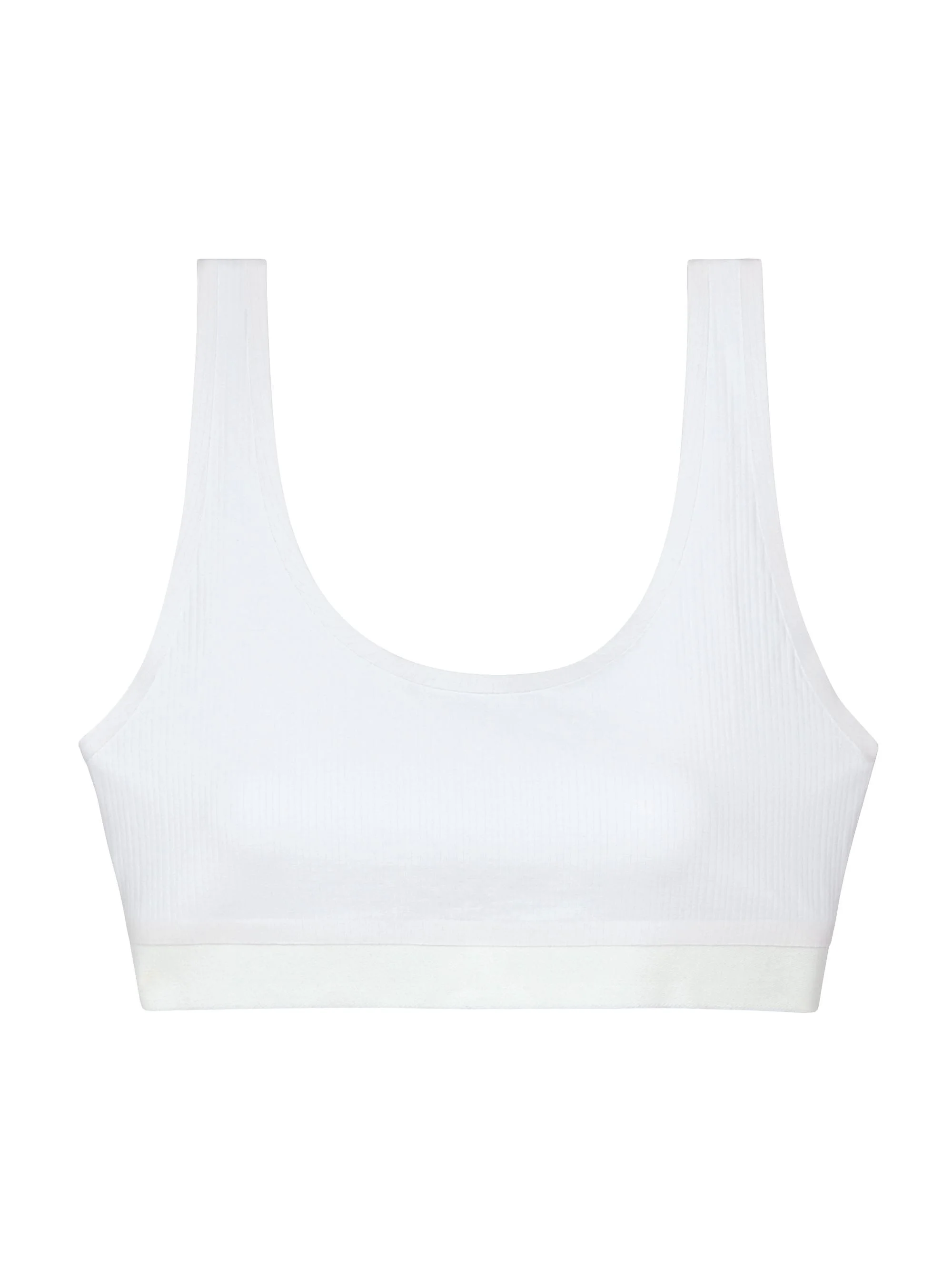 Women's Beauty Cotton Scoop Neck Bralette - Pearl - 1