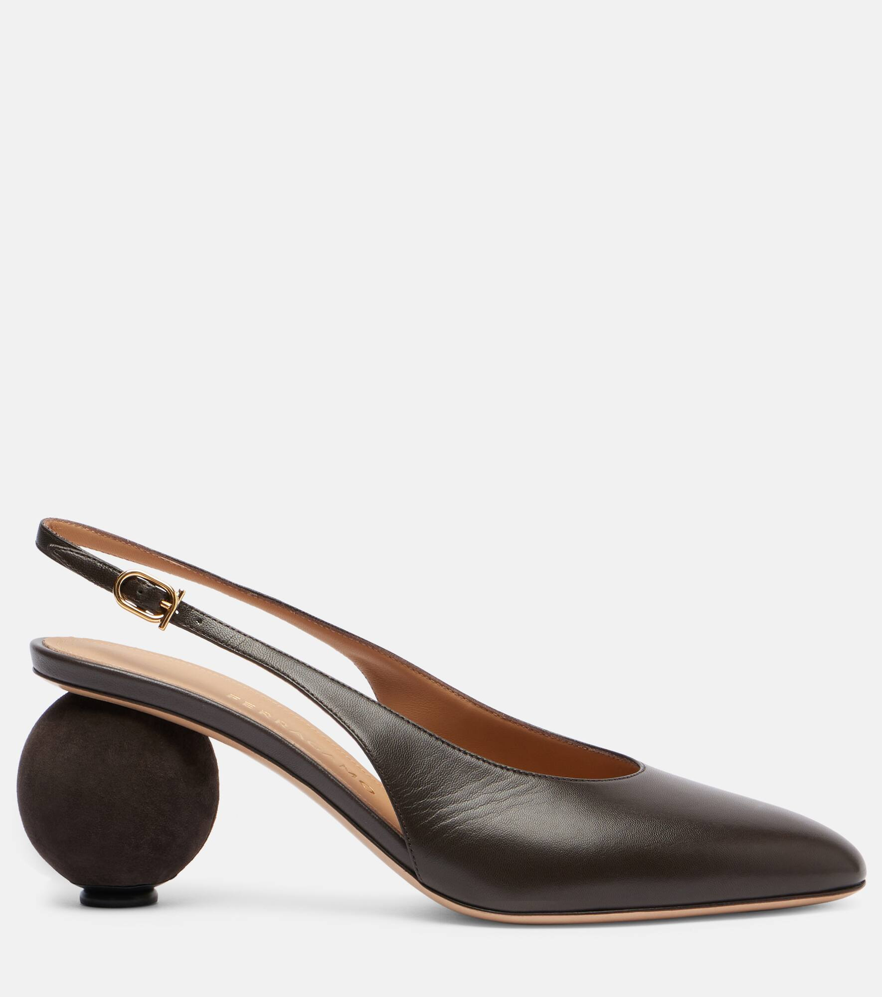 Tessie 70 leather slingback pumps - 4