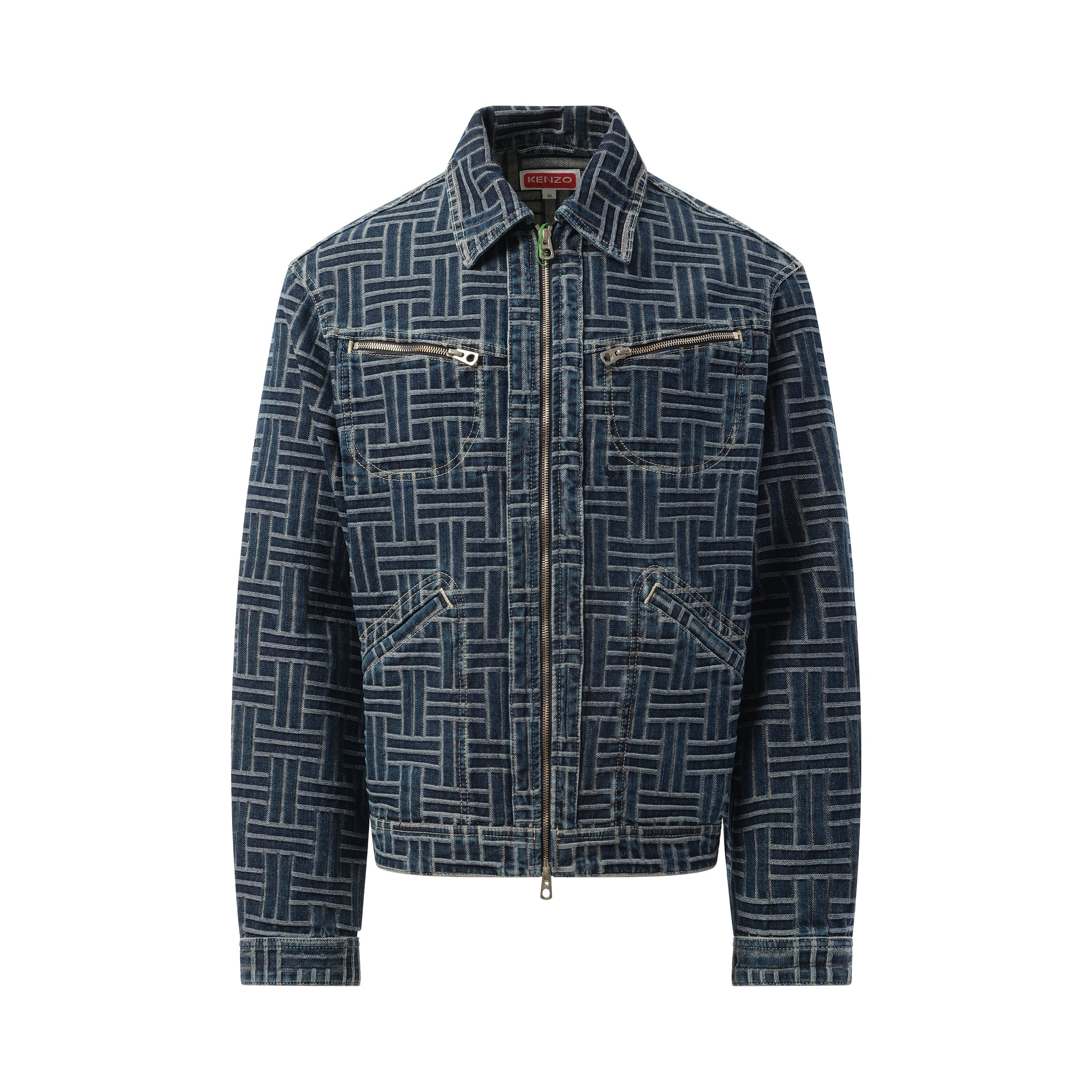 Weave Denim Trucker Jacket in Blue - 2