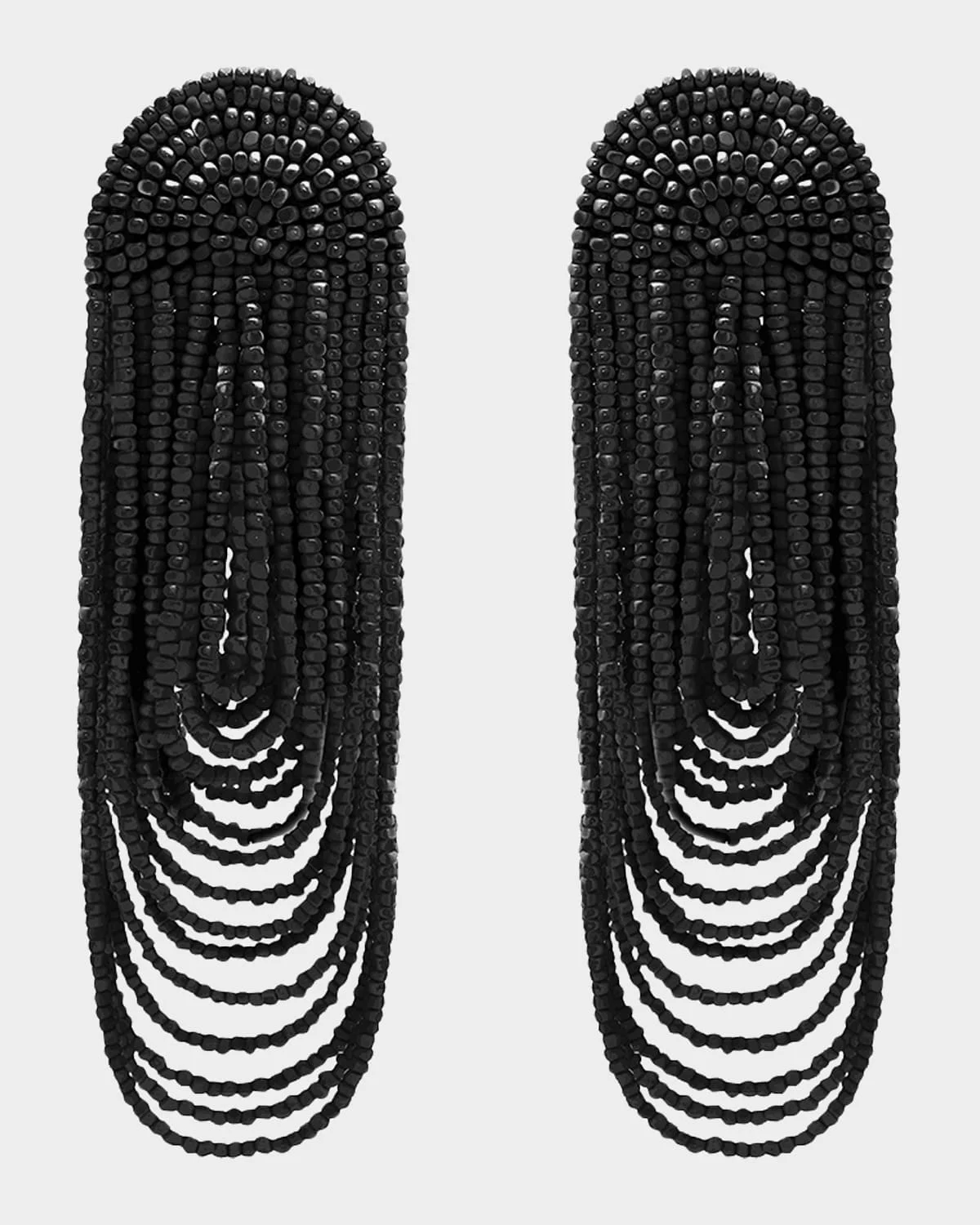 Beaded Double Curtain Earrings - 1